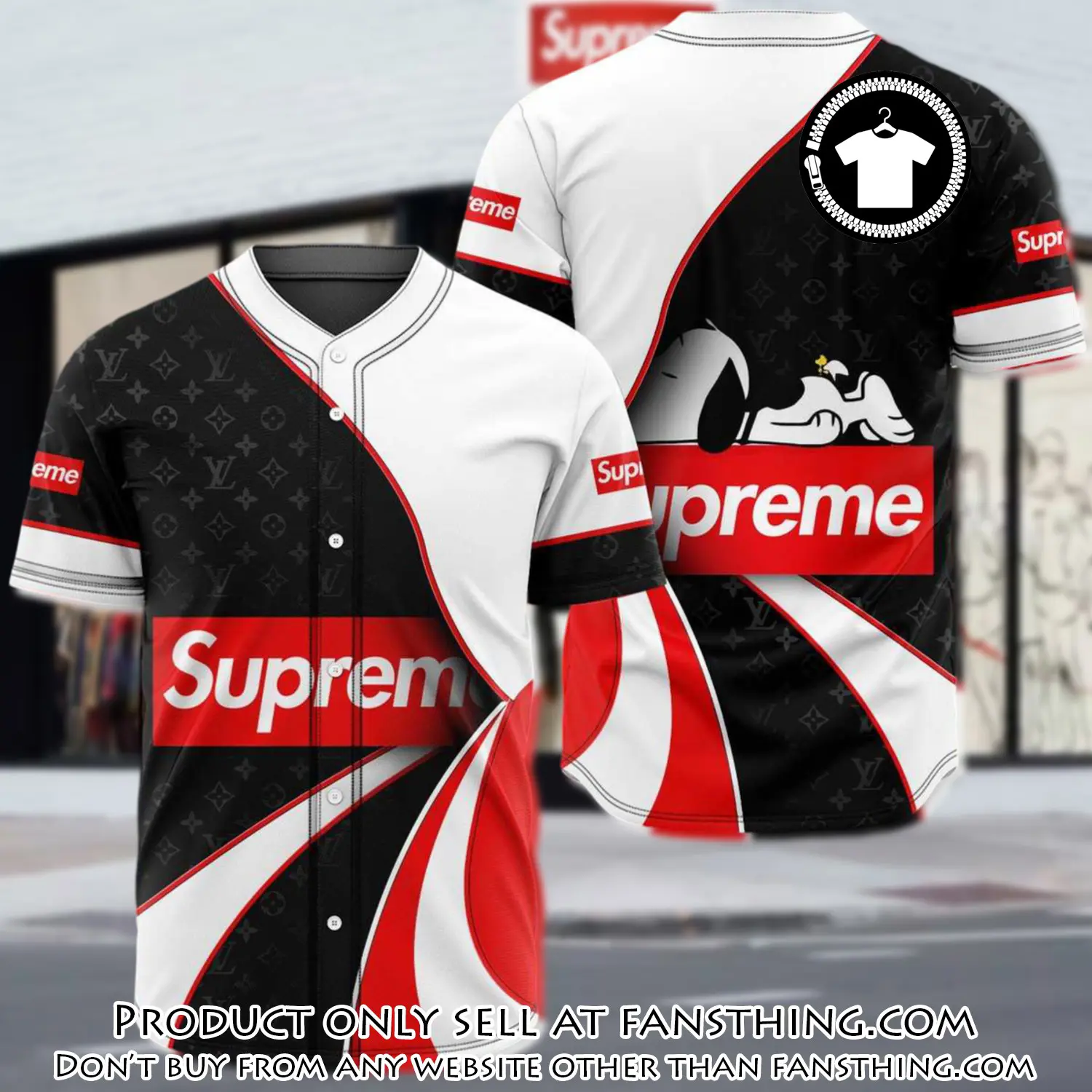 Supreme black white baseball jersey shirt luxury bjs1241 fst4727897